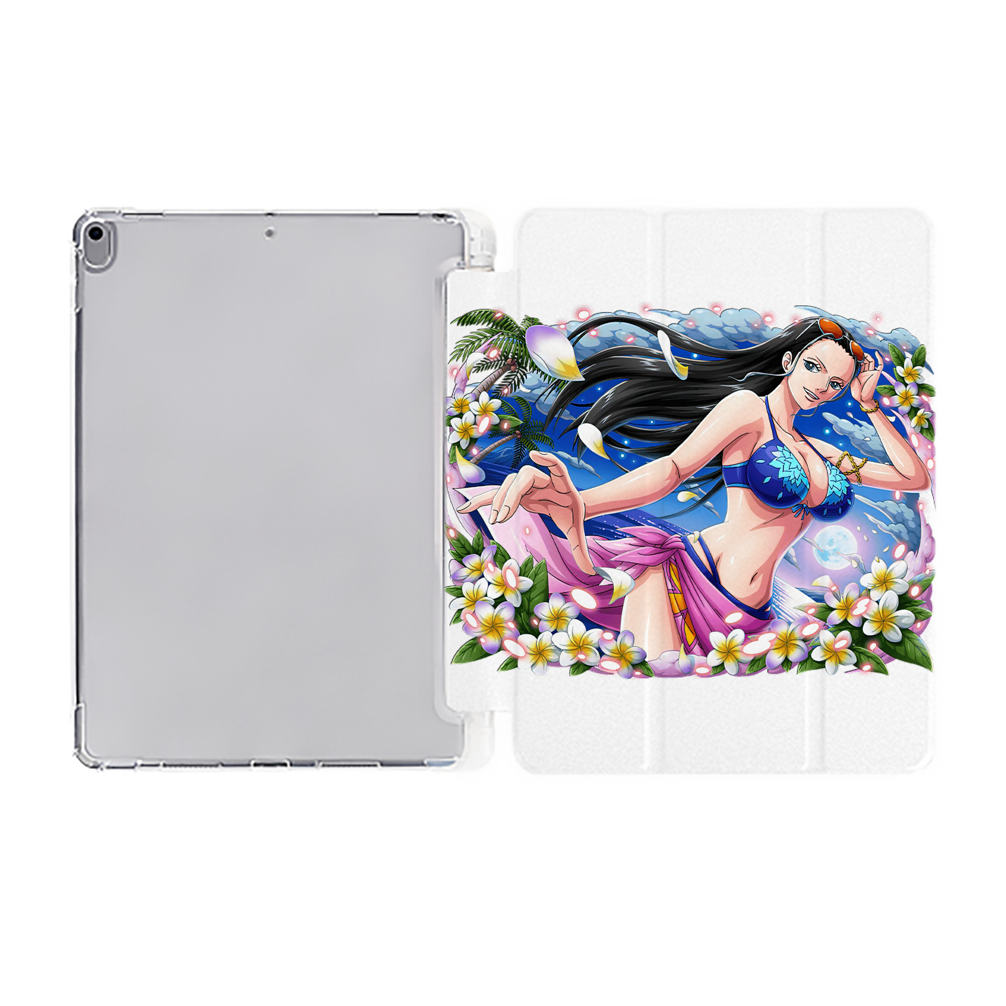 （画像用） ワンピース ニコ・ロビン ONE PIECE Nico Robin IPad ケース ペン収納付き 三つ折りスタンド PUレザー×シリコン 対応機種9.5/10.5/10.9インチ
